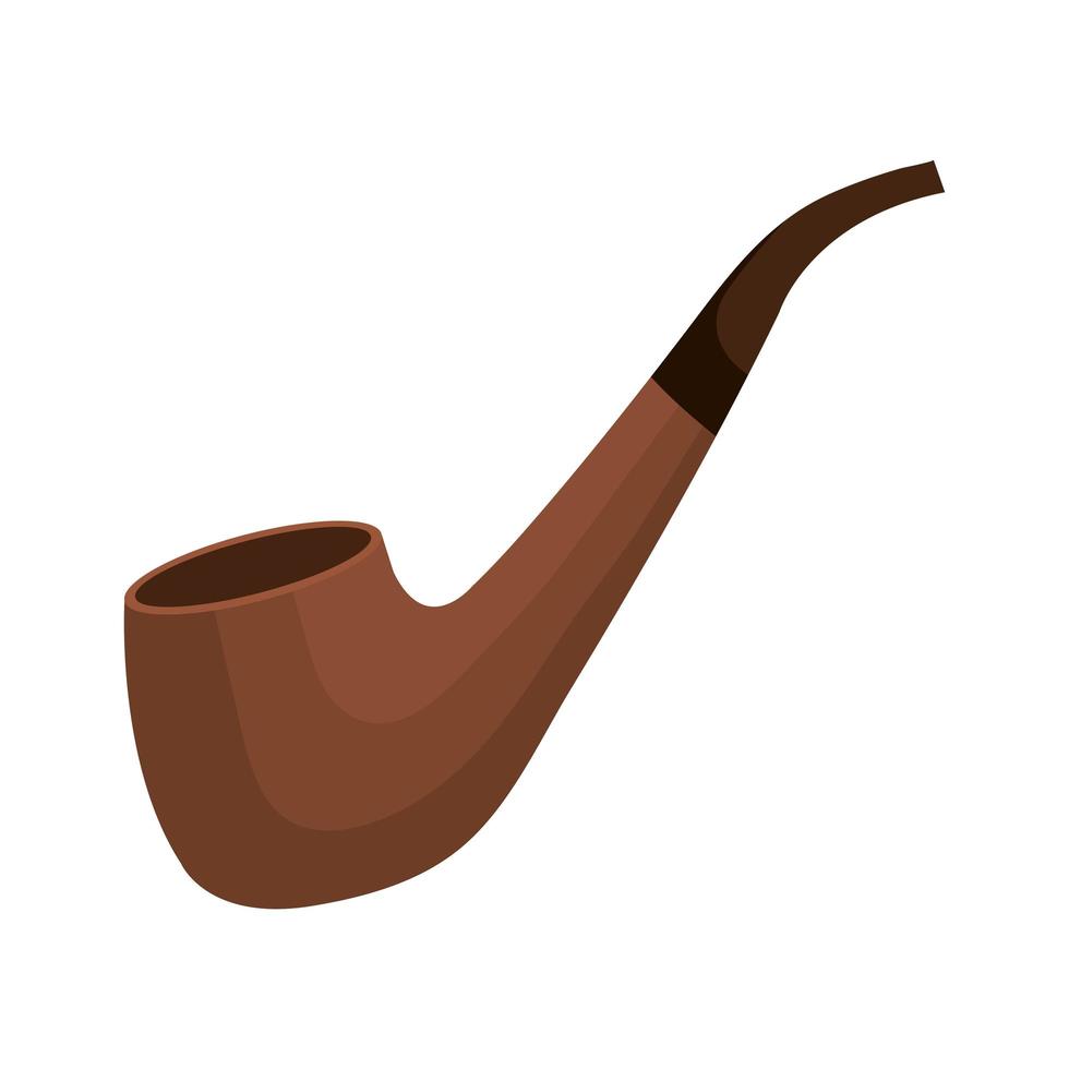 smoking pipe traditional isolated icon vector