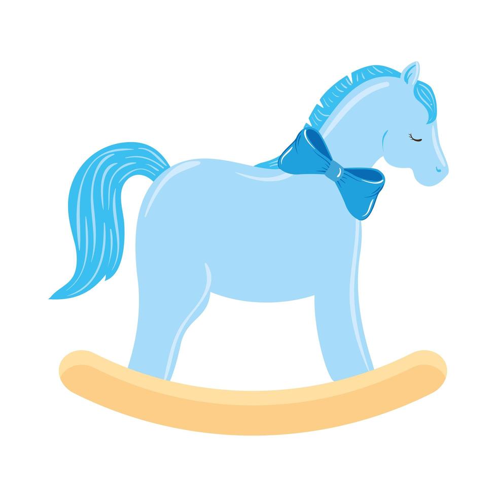 Caballo de madera icono aislado de juguete vector