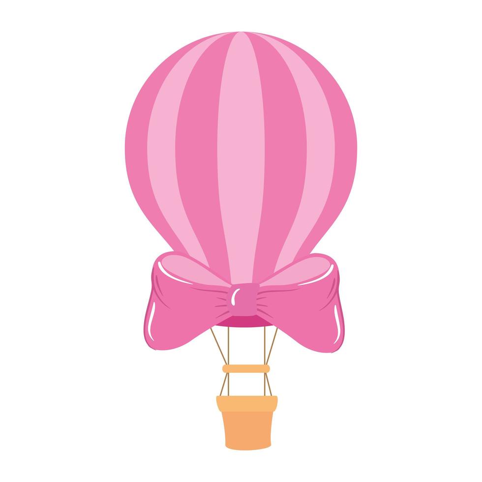 balloon travel hot with ribbon isolated icon vector