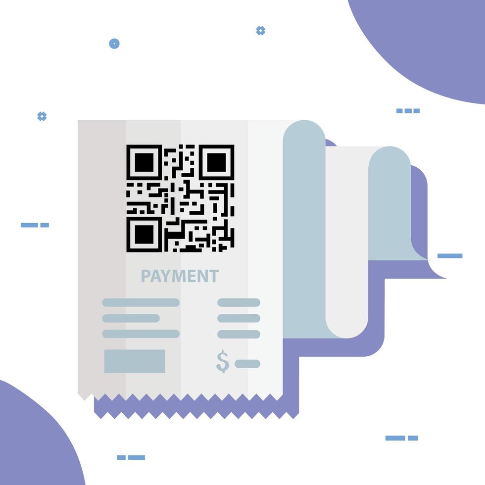 qr code paper and padlock vector design