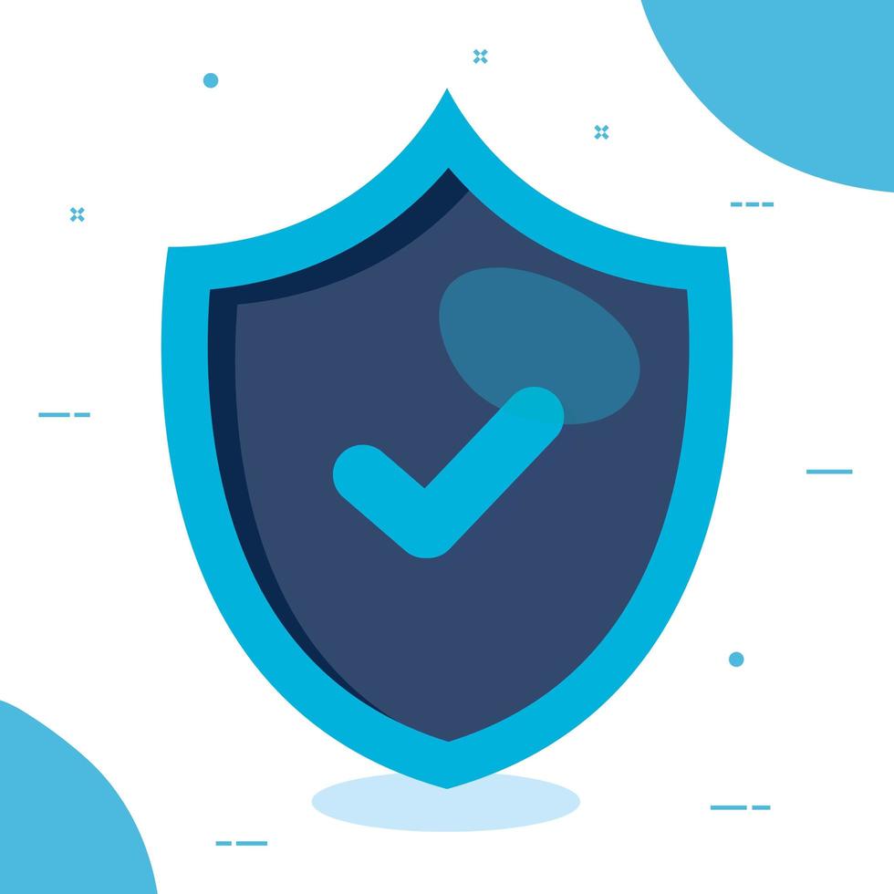 shield with check mark of security system vector design