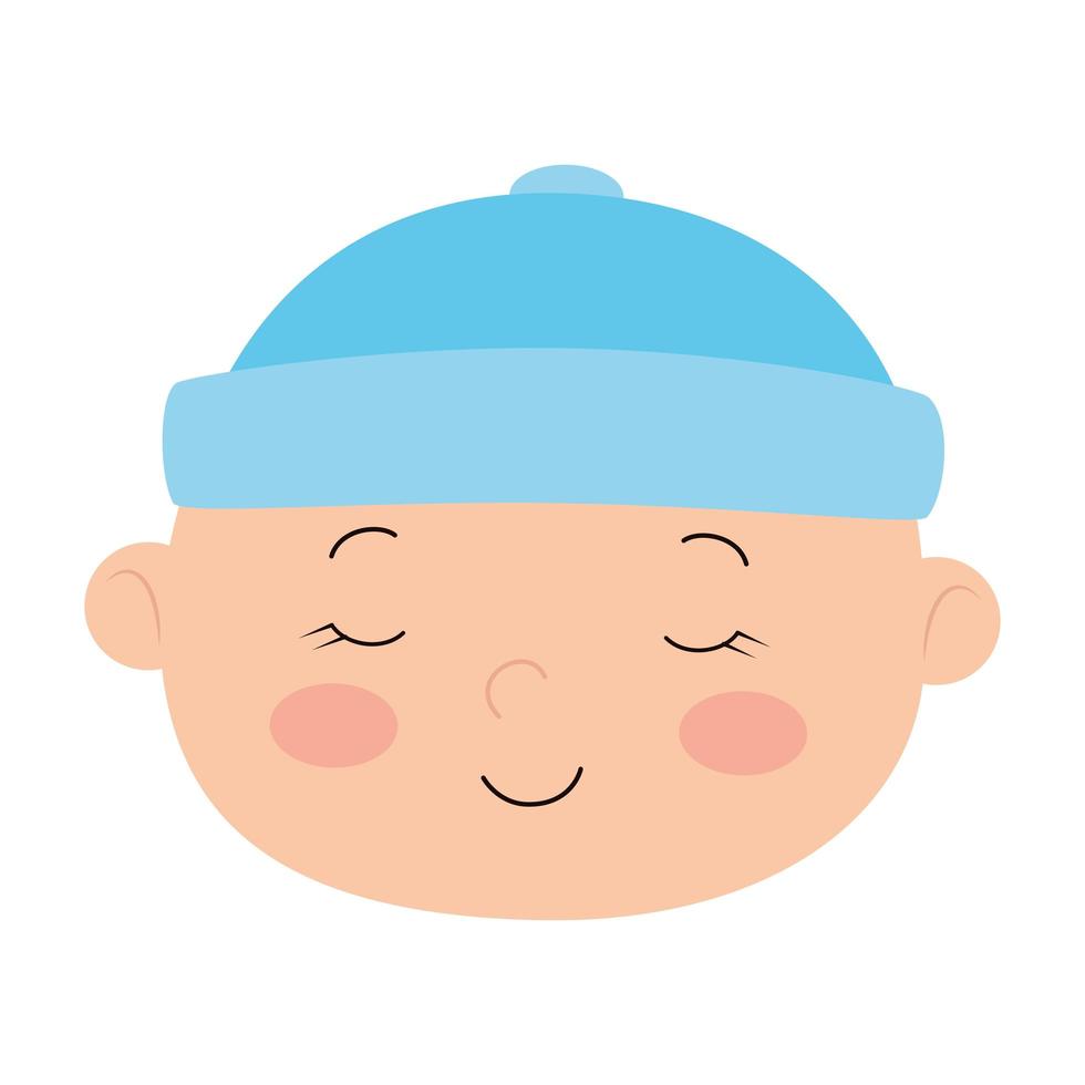 face of cute little baby boy isolated icon vector