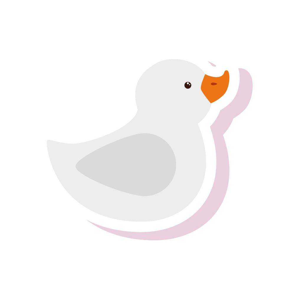 cute duck rubber toy isolated icon vector