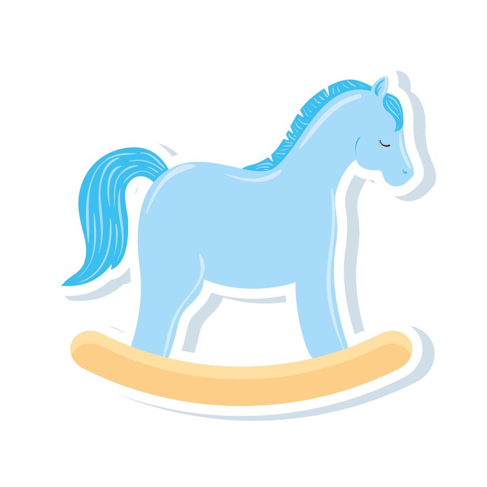 Caballo de madera icono aislado de juguete vector