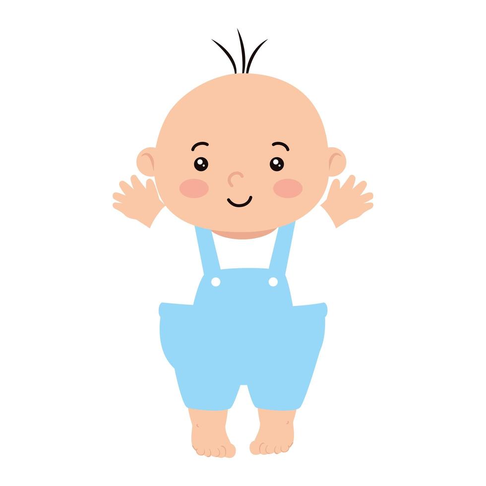 cute little baby boy isolated icon vector