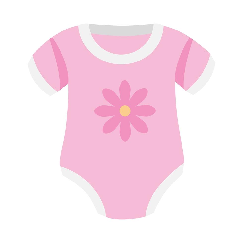 linda ropa de niña con decoración floral vector