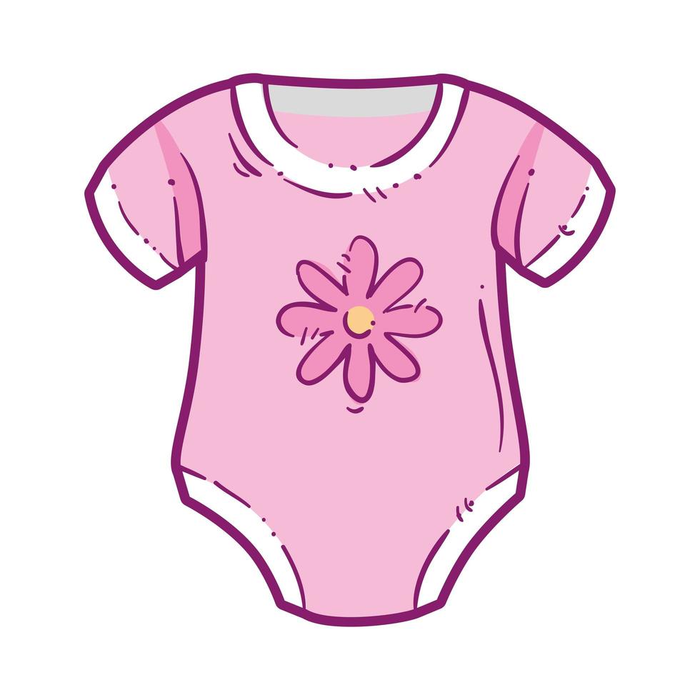 cute clothes baby girl with flower decoration 4627885 Vector Art at ...