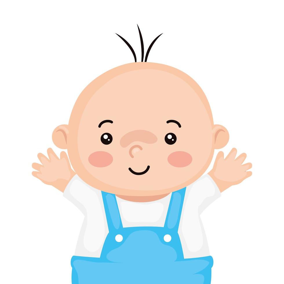 cute little baby boy isolated icon vector