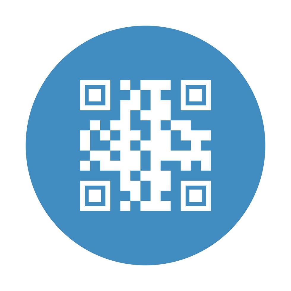 qr code inside circle vector design