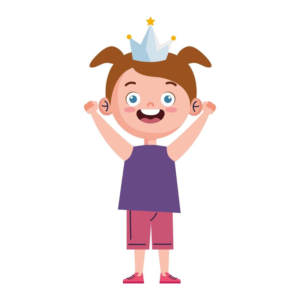 cute girl with crown vector