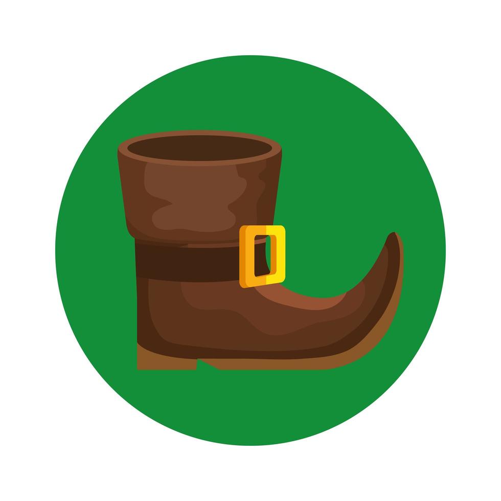 leprechaun boot in frame circular isolated icon vector