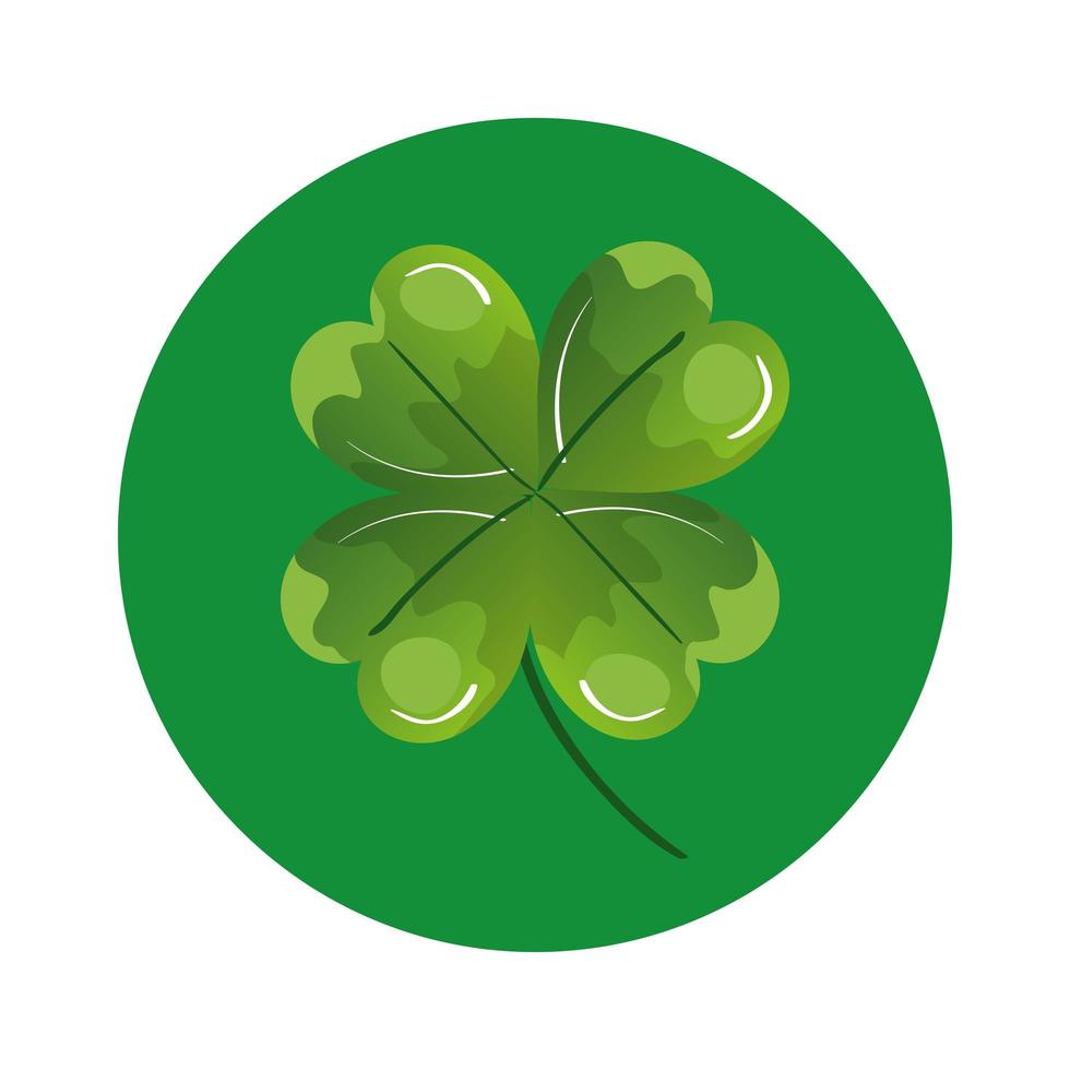 clover of four leafs in frame circular icon vector
