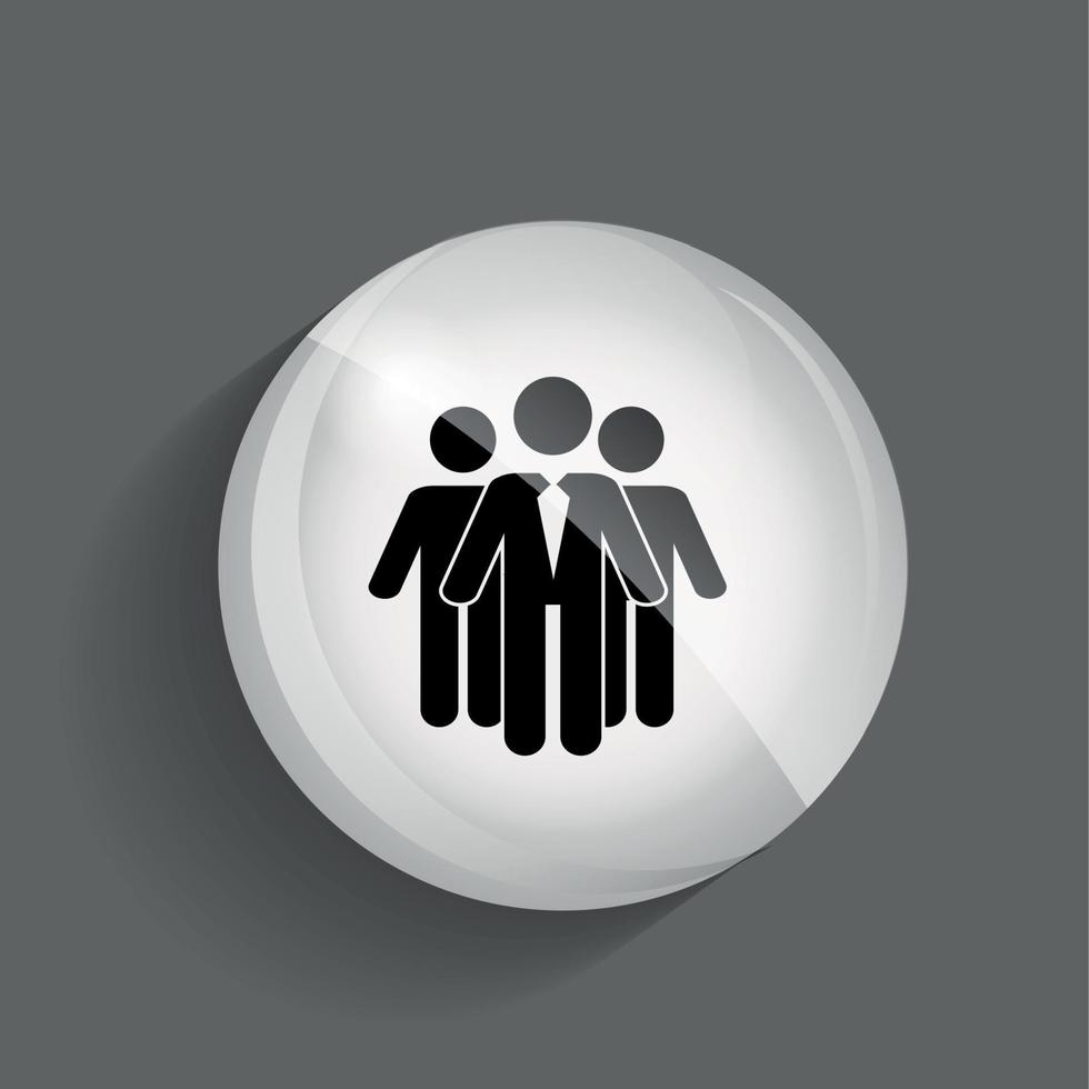 Social Network  Glossy Icon Vector Illustration