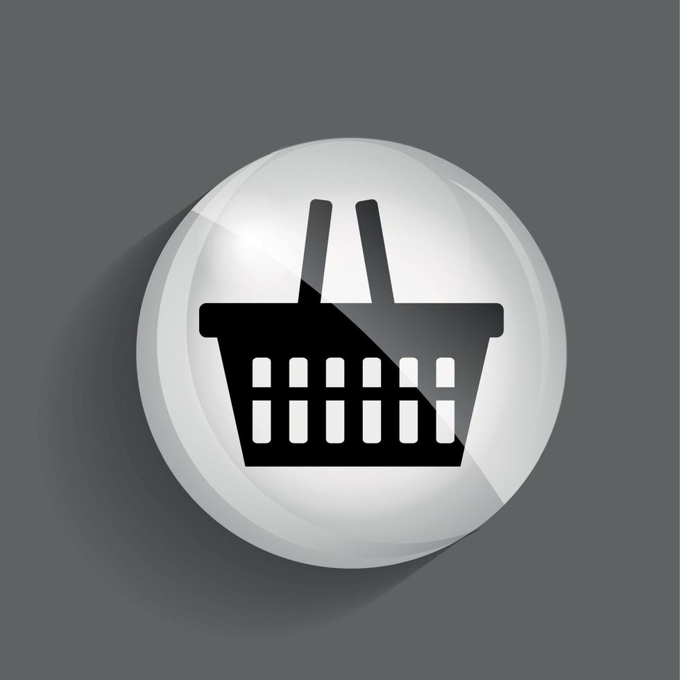 Shopping Glossy Icon Vector Illustration