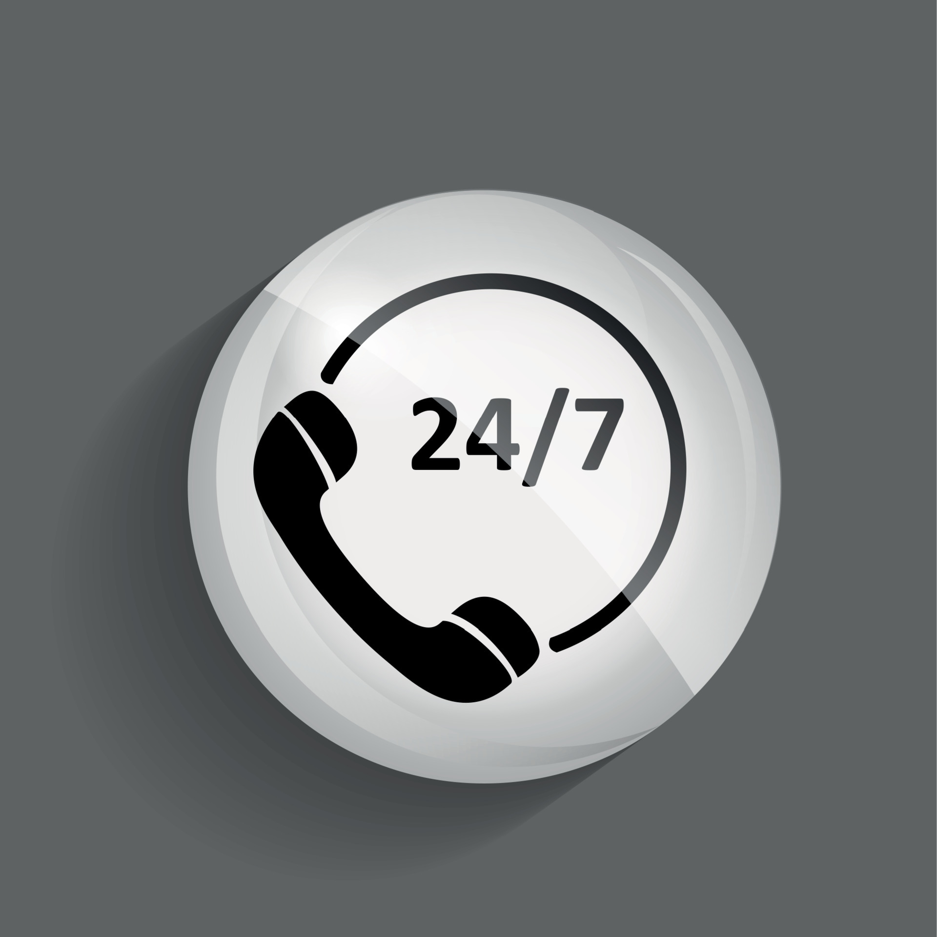 Customer service 24.7 Glossy Icon Vector Illustration 4628221 Vector