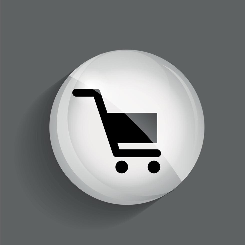 Shopping Glossy Icon Vector Illustration