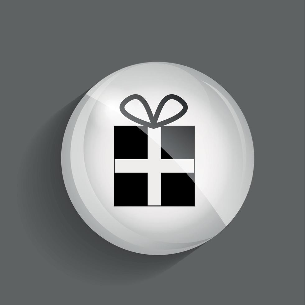 Gift Glossy Icon Vector Illustration