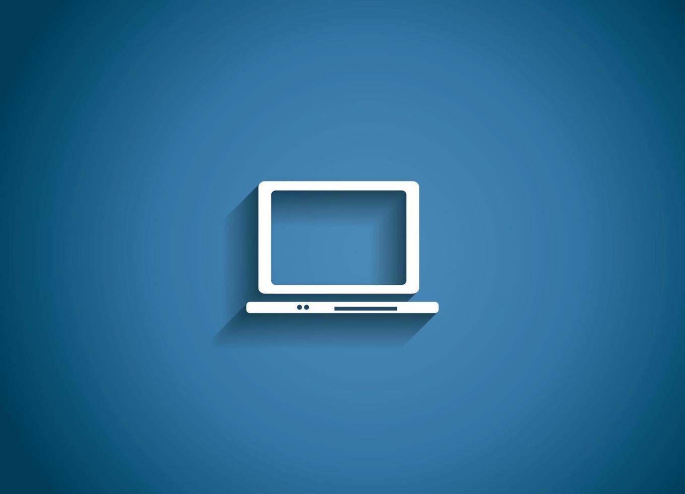 Computer Glossy Icon Vector Illustration