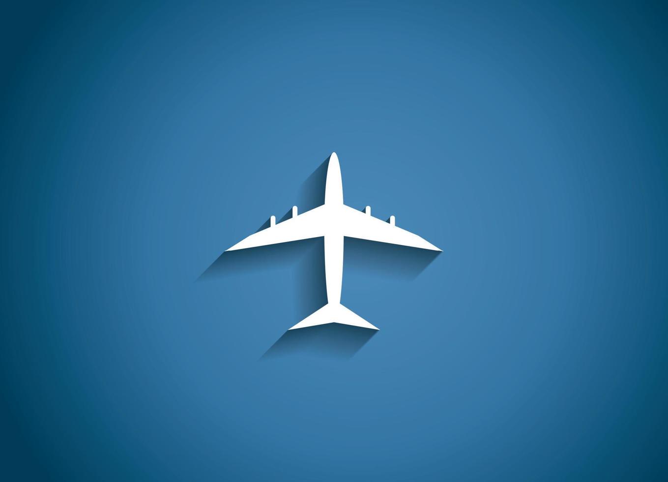 Airplane Glossy Icon Vector Illustration