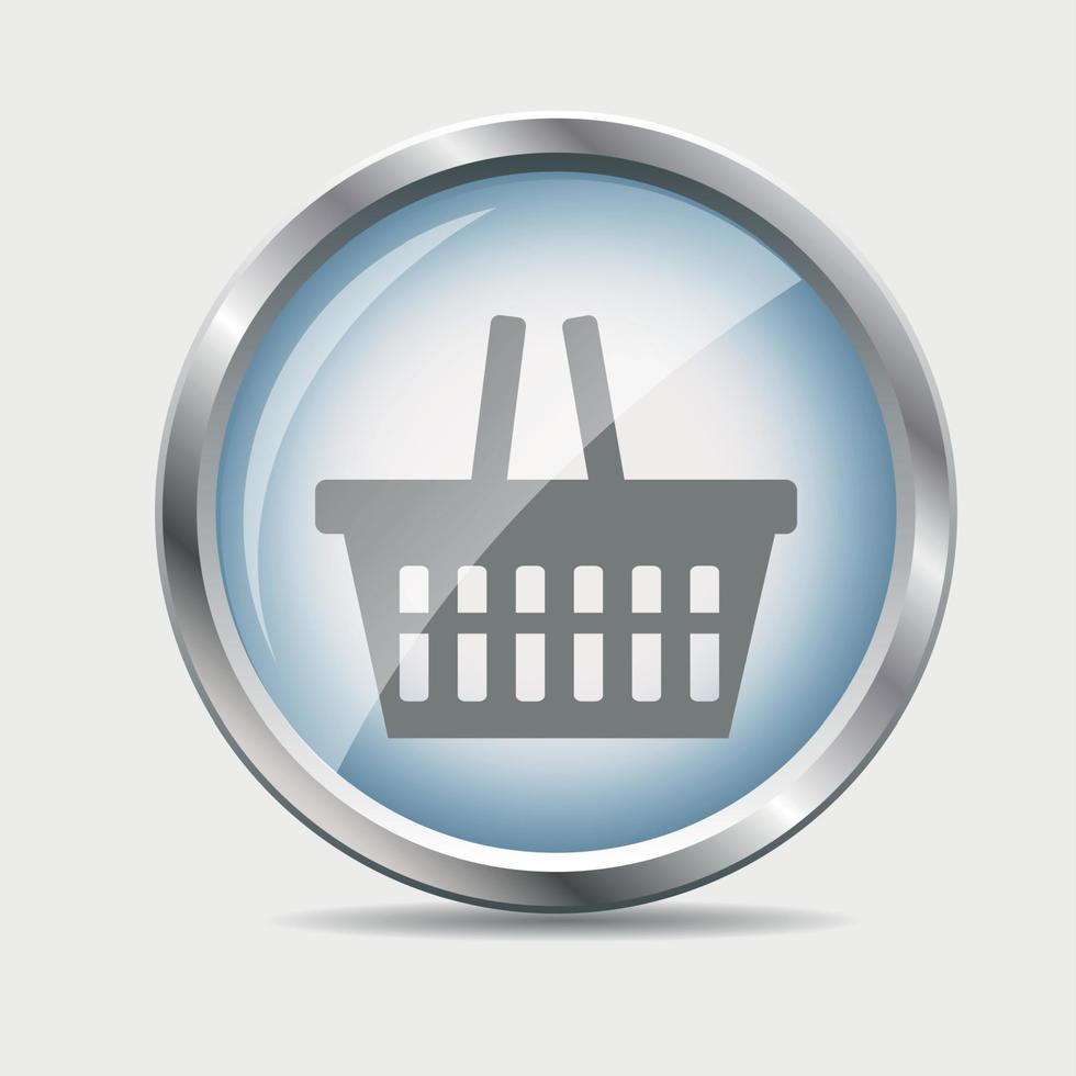 Shopping Glossy Icon Vector Illustration