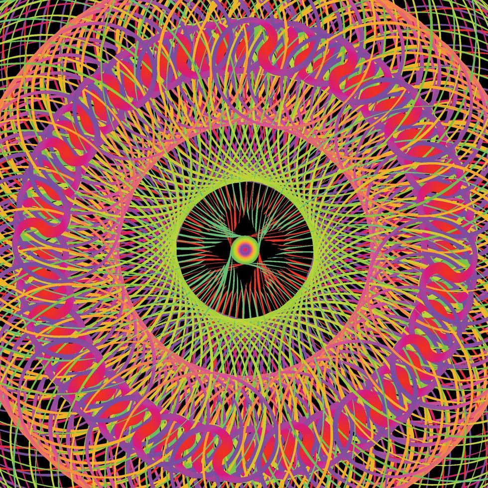 Fondo de arte psicodélico abstracto colorido. ilustración vectorial vector