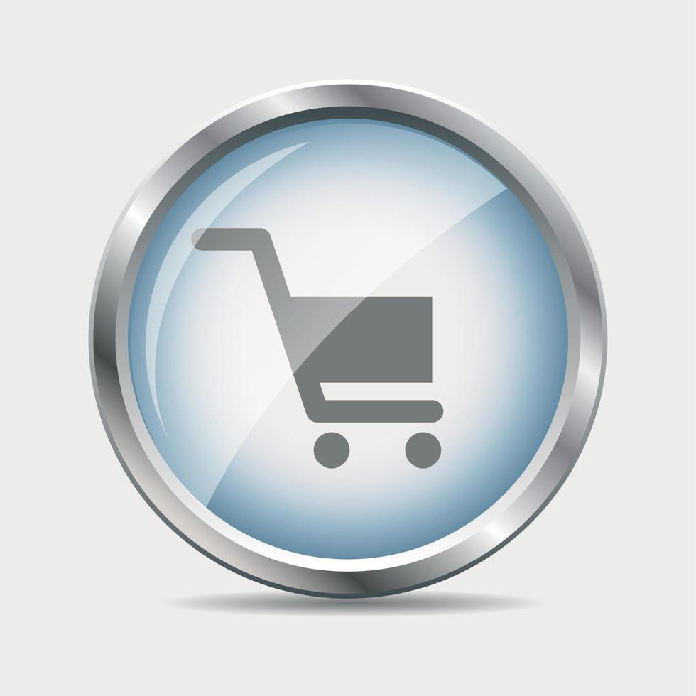 Shopping Glossy Icon Vector Illustration