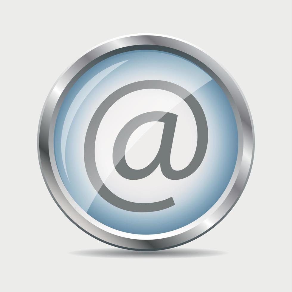 Mail Glossy Icon Vector Illustration