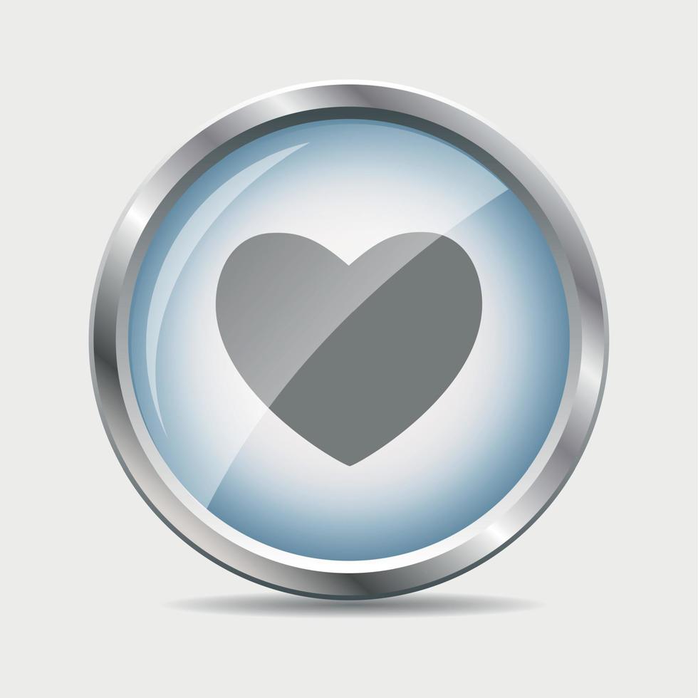 Heart Glossy Icon Vector Illustration