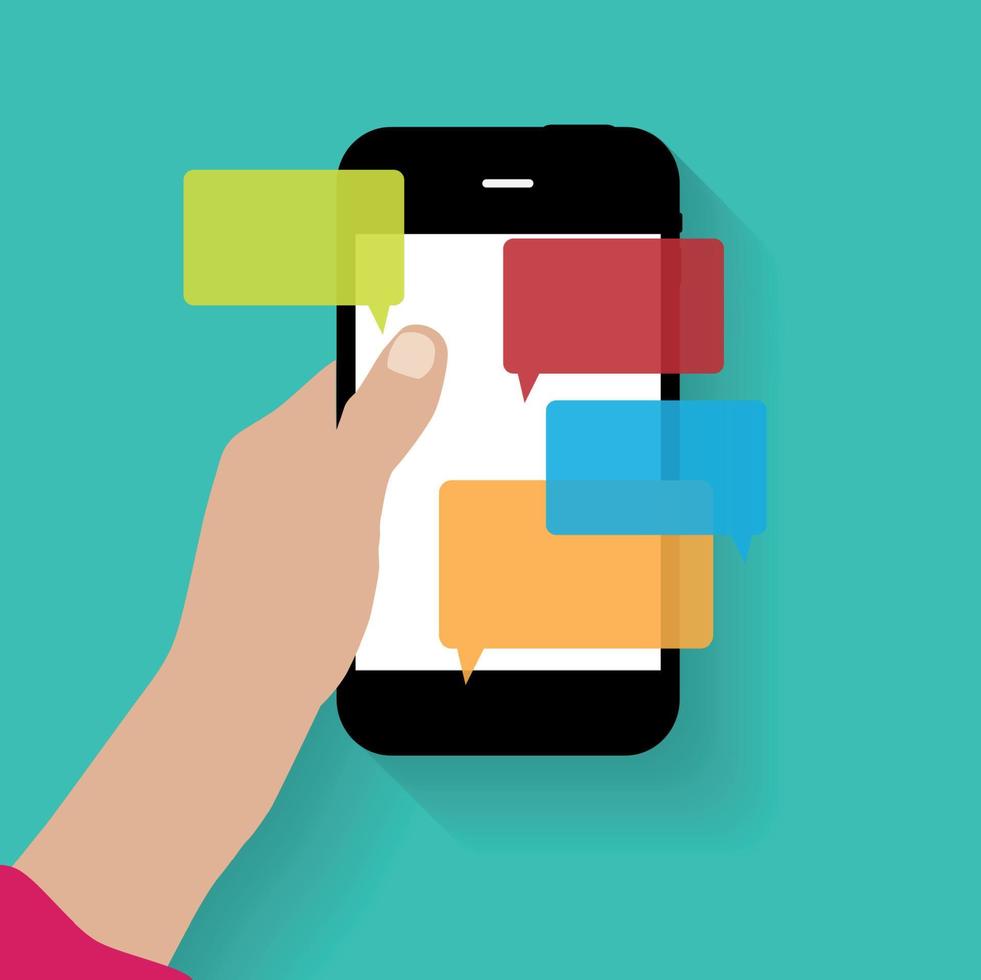 Text Messaging Flat  Concept Vector Illustration