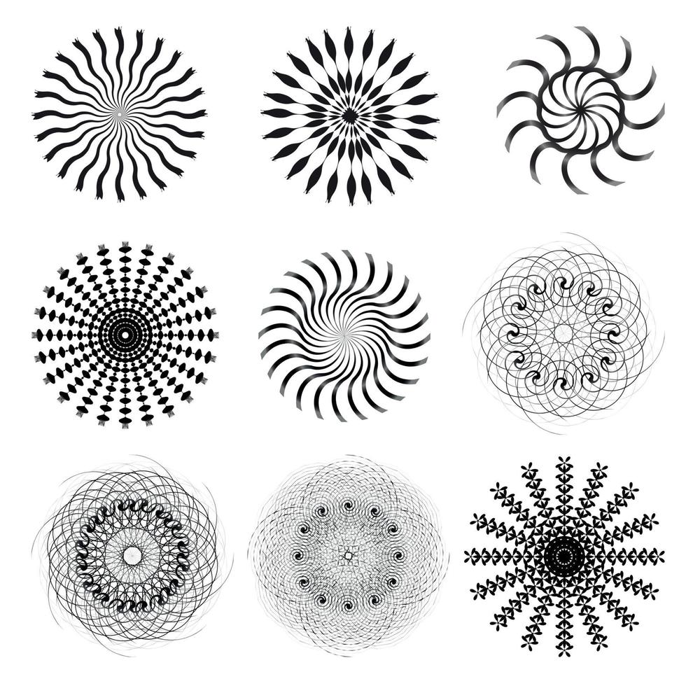 Black and White Abstract Psychedelic Art Background. Vector Illu