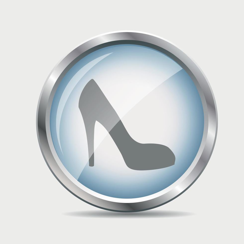 Shoes Glossy Icon Vector Illustration