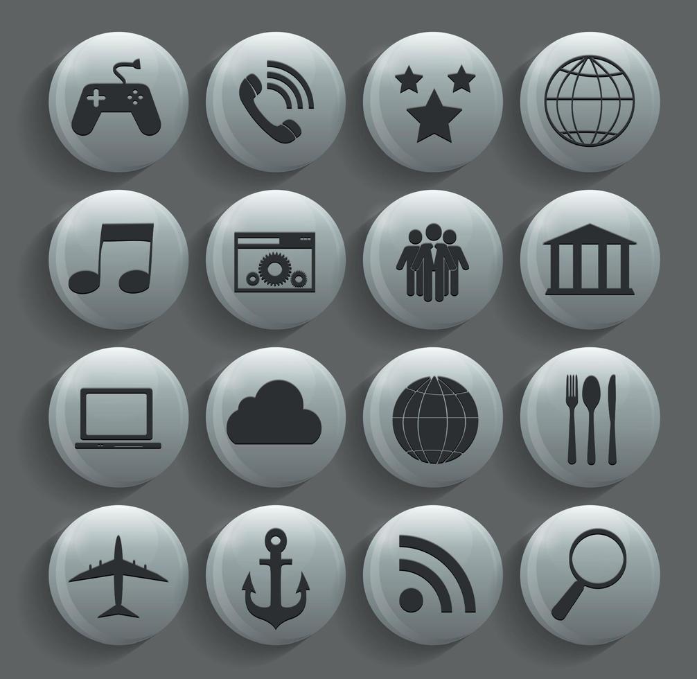 Different Business, Finance and Communication Icons Vector Illus