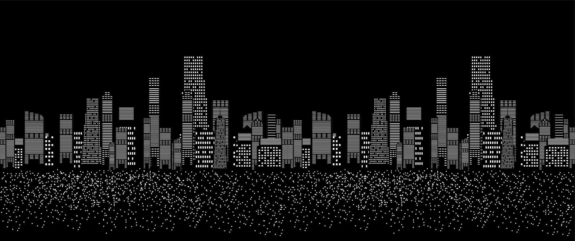 Seamless Pattern Vector Illustration of Cities Silhouette.