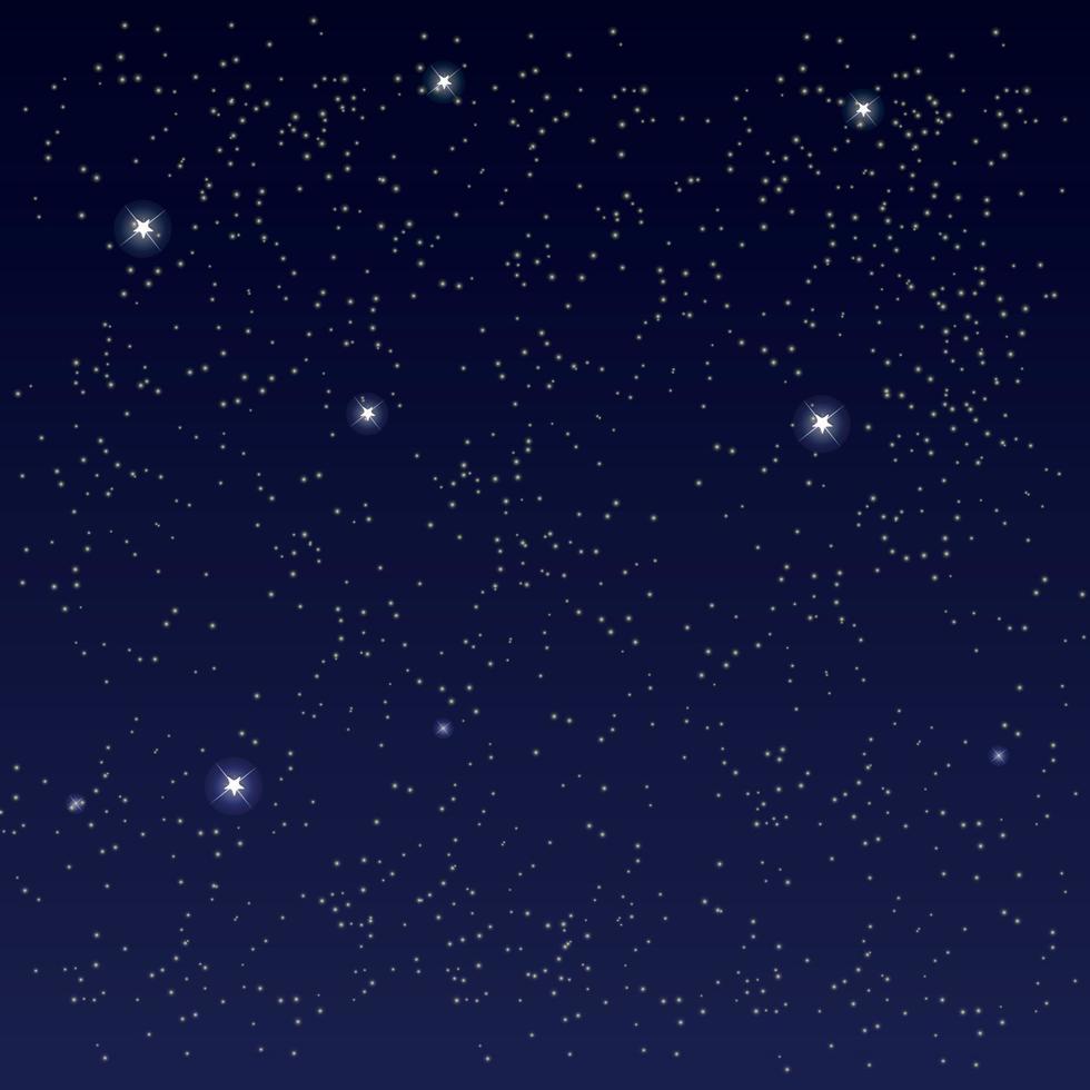 Space. Starry Sky with the Moon. Vector Illustration.