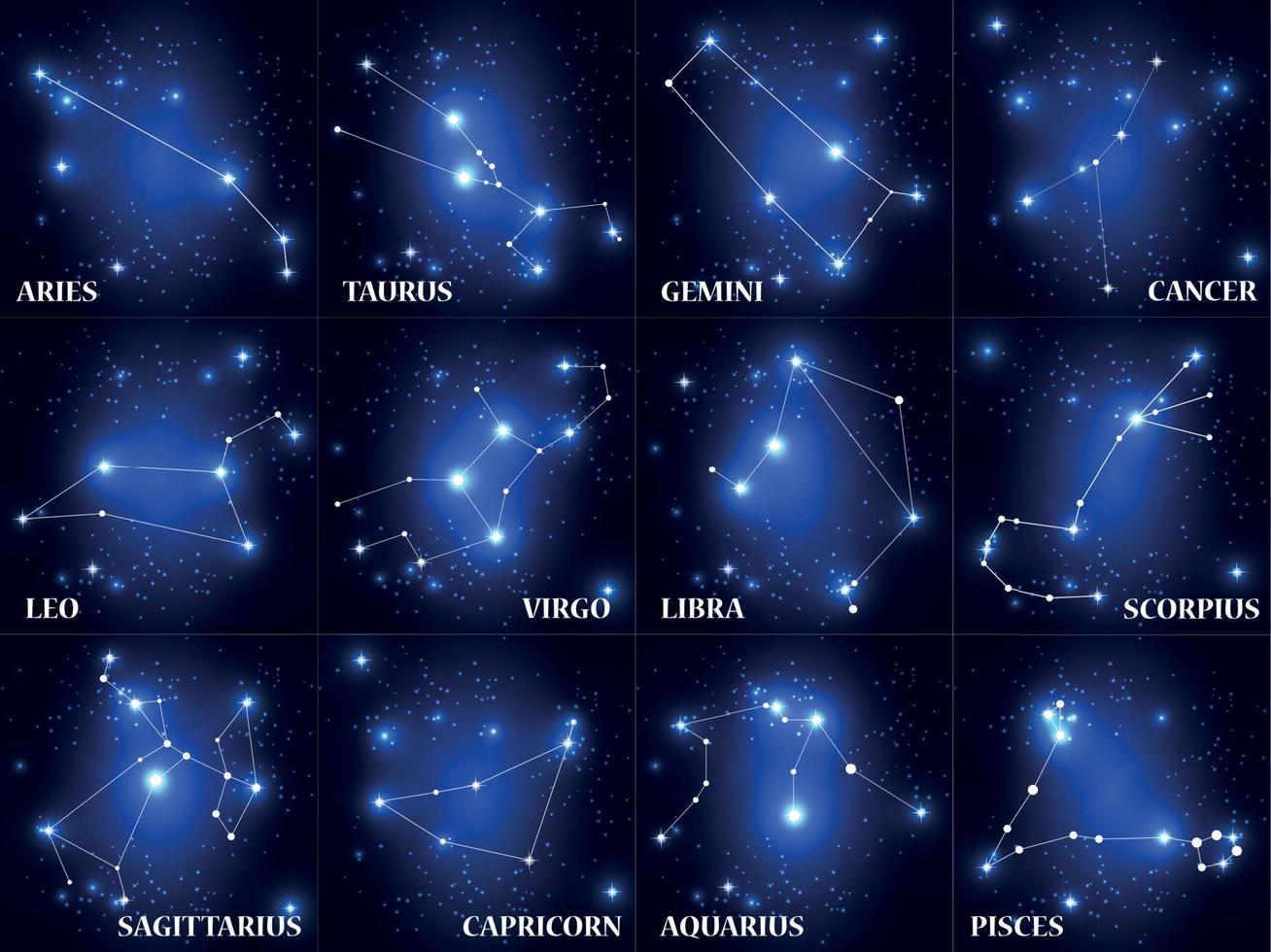 Set of Symbol Zodiac Sign. Vector Illustration.
