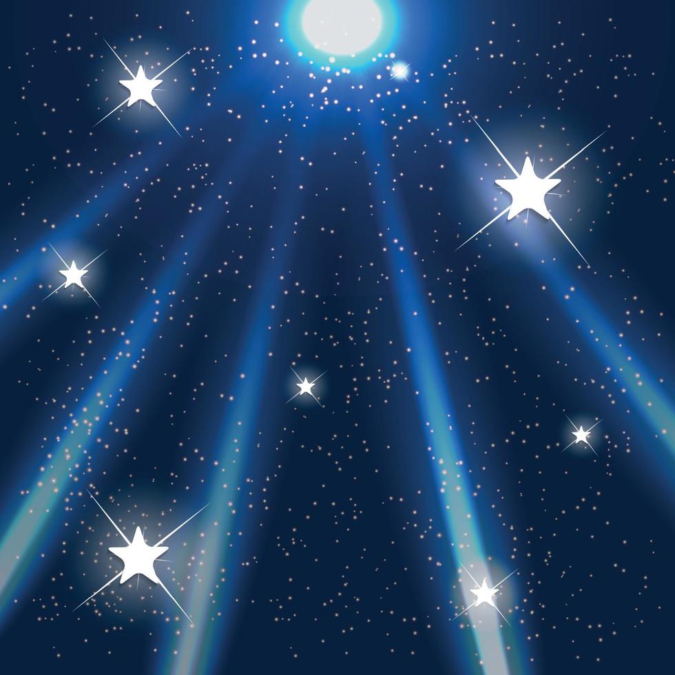 Space. Blue Starry Sky. Vector Illustration.