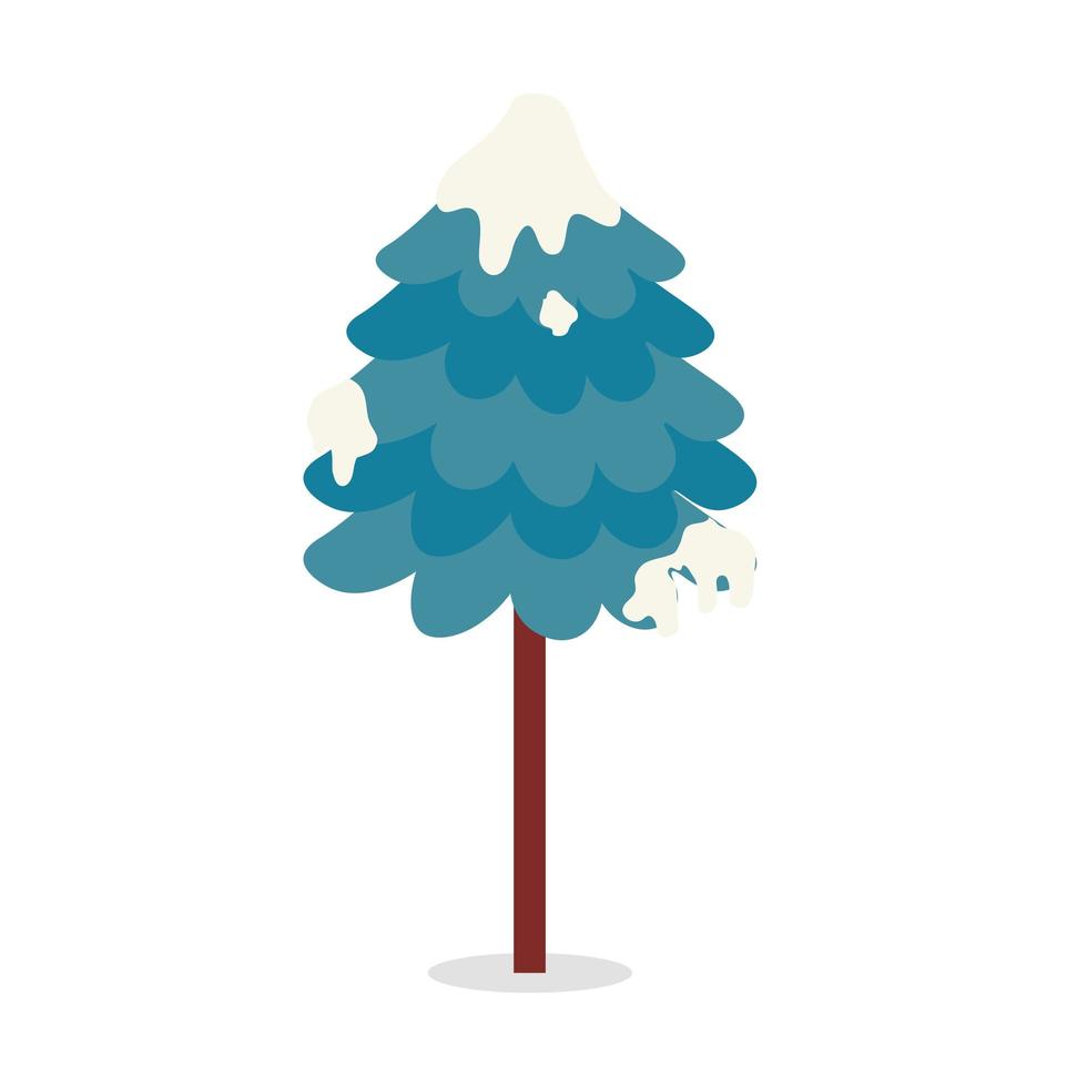 árbol con nieve vector