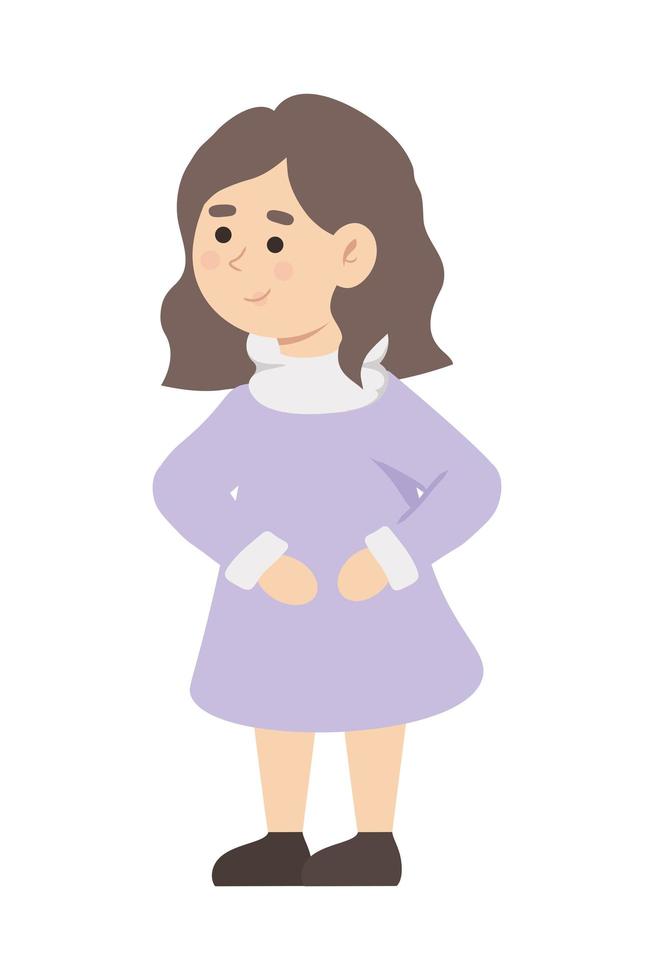 chica en vestido morado vector