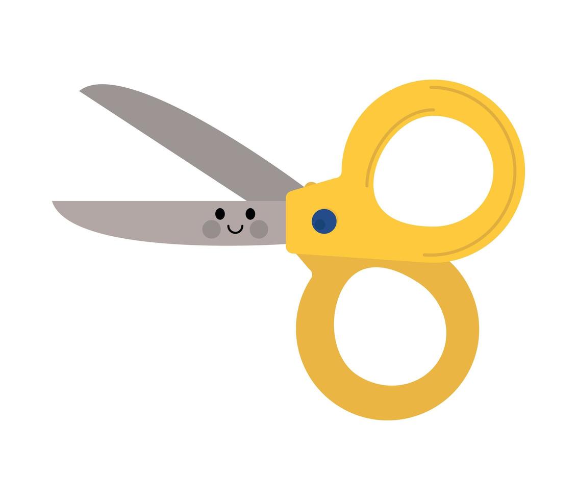 scissors kawaii cartoon vector