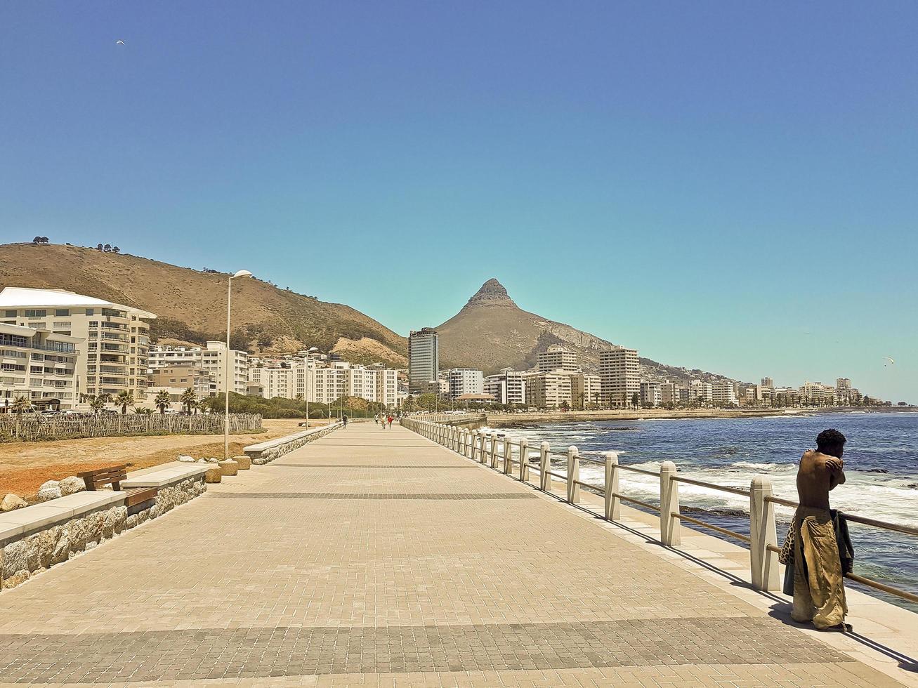 Cape Town South Africa 17. January 2018 Poor and rich life Sea Point Cape Town South Africa. photo