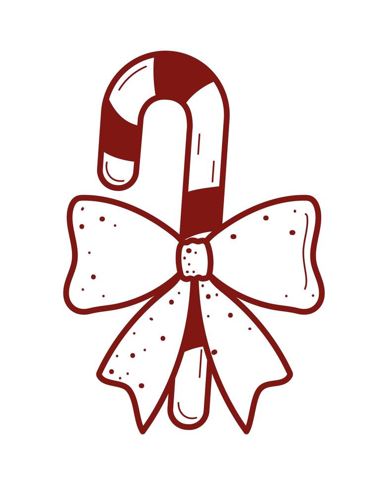 candy cane and bow vector