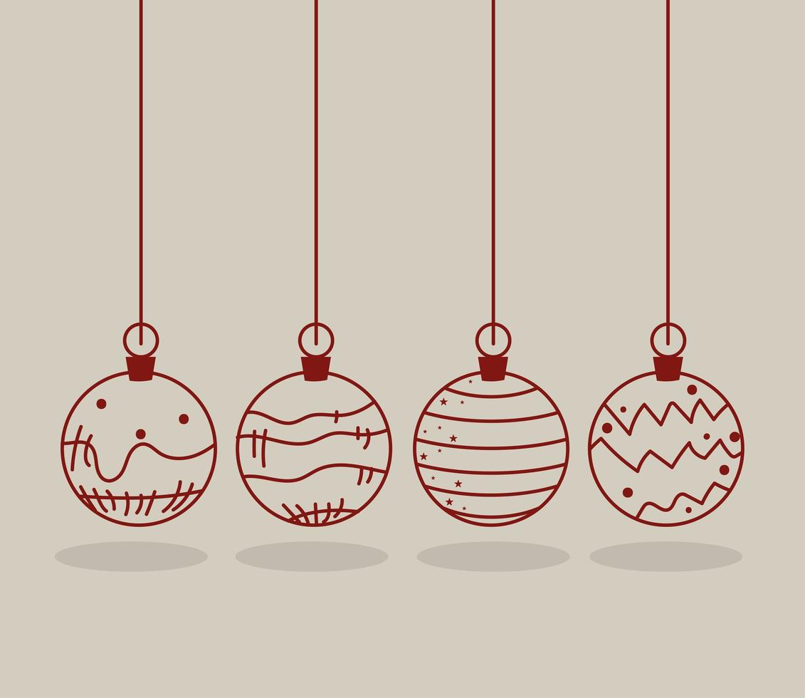 christmas hanging balls vector