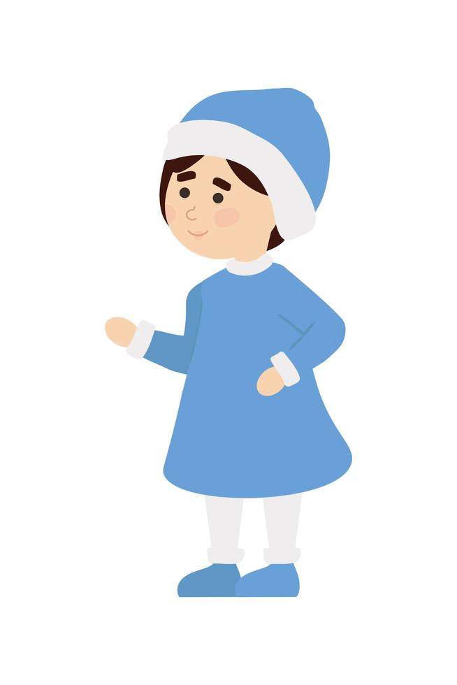 girl with winter hat vector