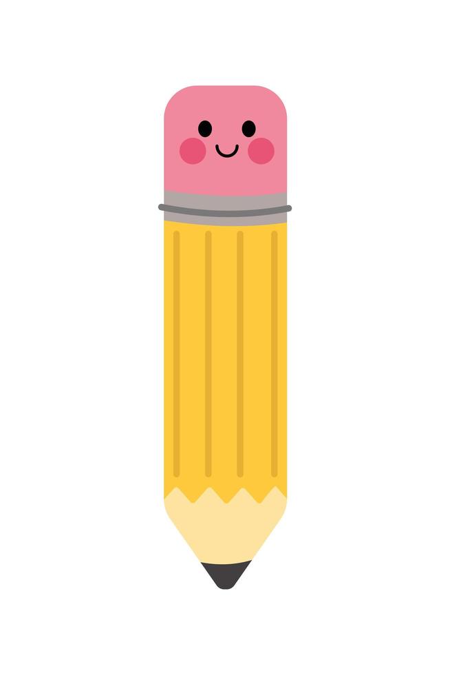 pencil kawaii cartoon vector