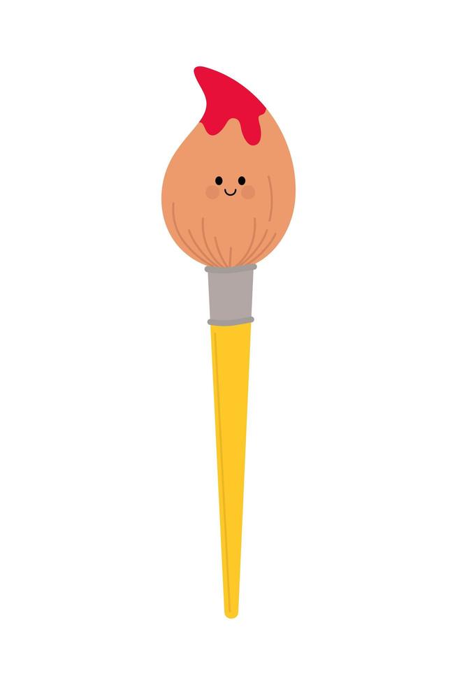 art paintbrush kawaii vector