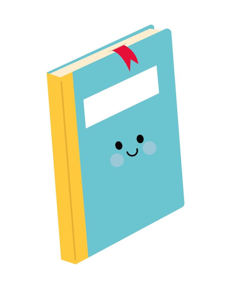 libro kawaii dibujos animados vector