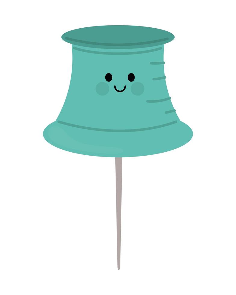 push pin kawaii vector