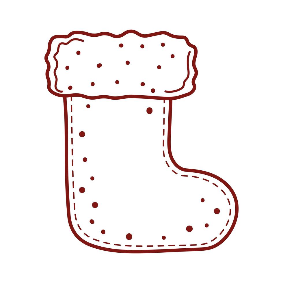 christmas sock linear vector