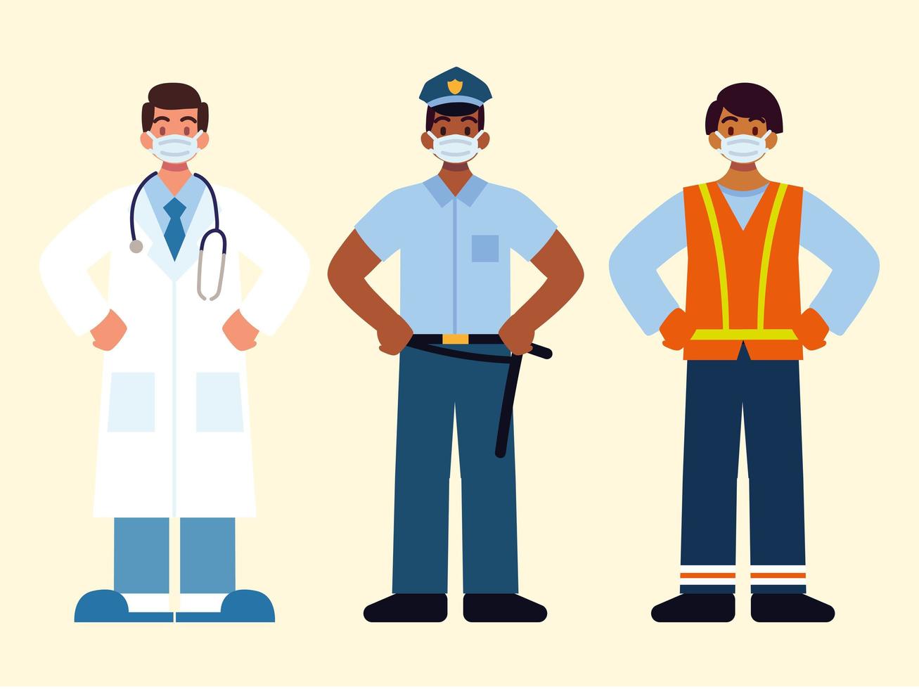 men different professions set vector