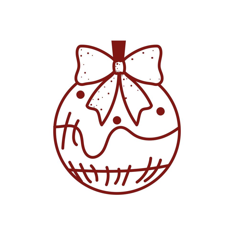 christmas ball and bow vector